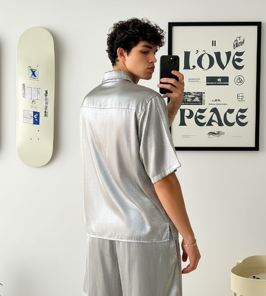 Эксклюзивный атласный комплект Balmain