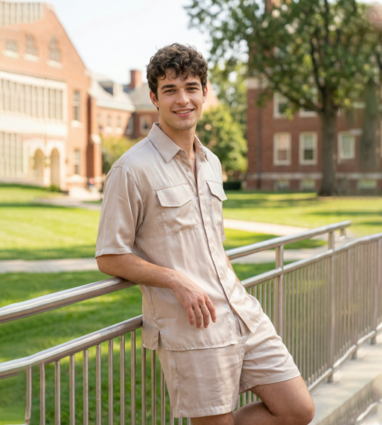 Комплект Balmain: Современная версия из глянцевого атласа