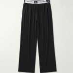 Calvin Klein Two-Piece Lounge Set — CK Logo Bralette & Wide-Leg Pants