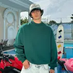 Dark Green Basic Oversized Crew Neck Sweater